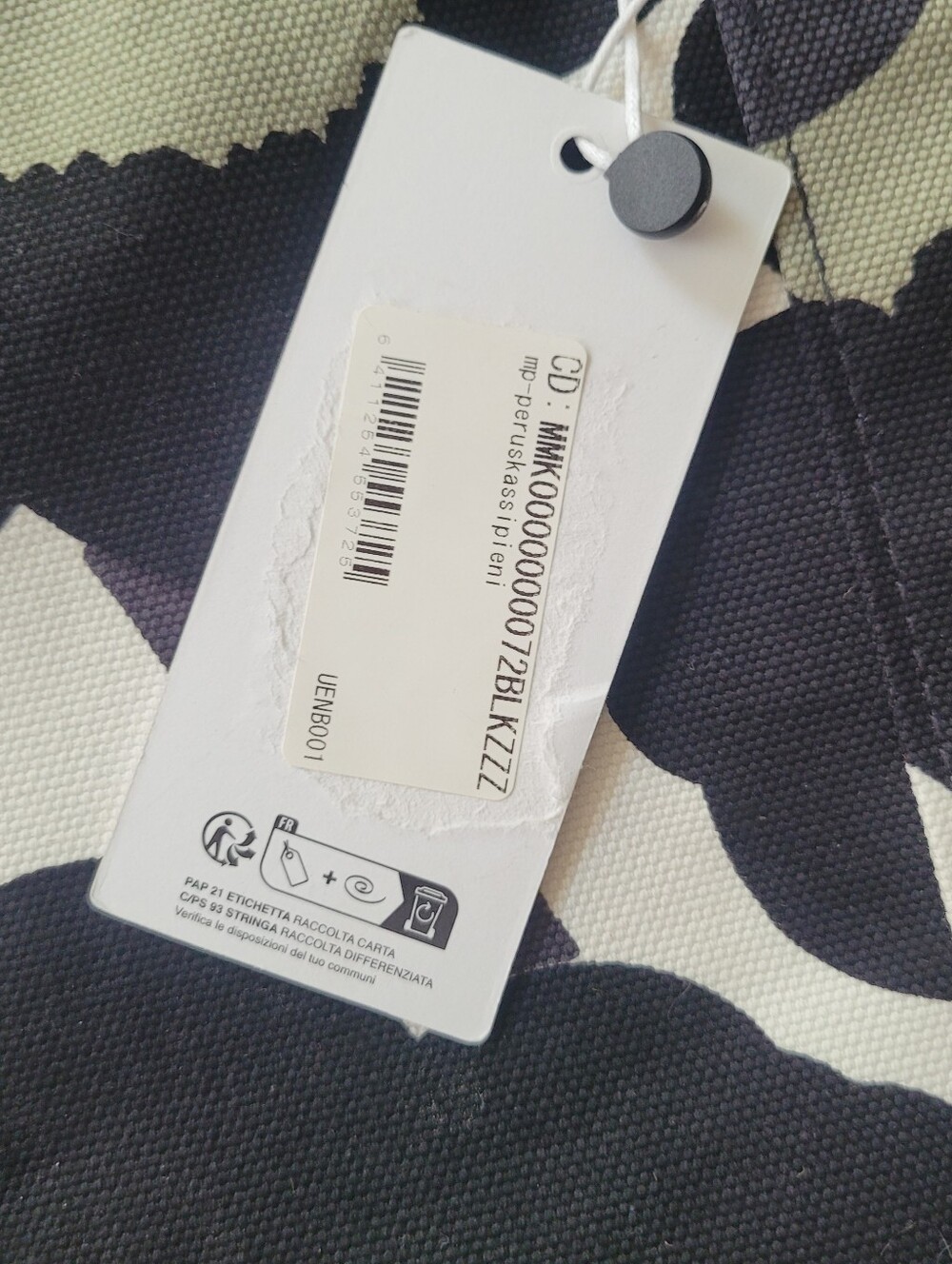Marimekko Peruskassi Pieni Unikko Totebag Handbag Black NWT - Picture 4 of 7